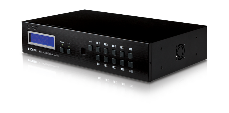 Kreuzschiene (HDBaseT) 8x8 HDMI/ LAN/ RS232/ IR/ PoE 100m PU-8H8HBTE